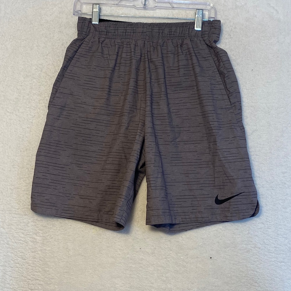 Nike Dri Fit Athletic Shorts Gray Stripe Mens Size S Gym Workout Running